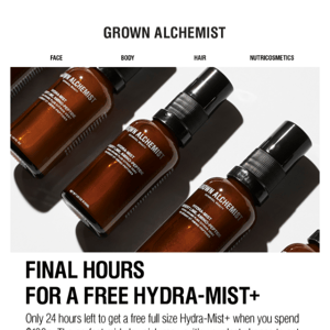 Final Hours for a Free Facial Mist ⏰