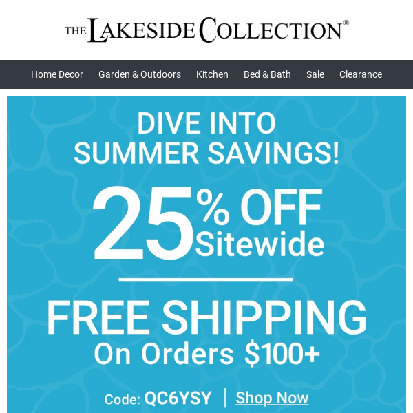 New Deal Alert! 25% Off Everything + Free Shipping