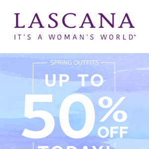 Spring outfits up to 50% off today!