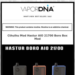 Introducing Cthulhu Hastur AIO 21700 Boro Box Mod --- Powered by DNA60!