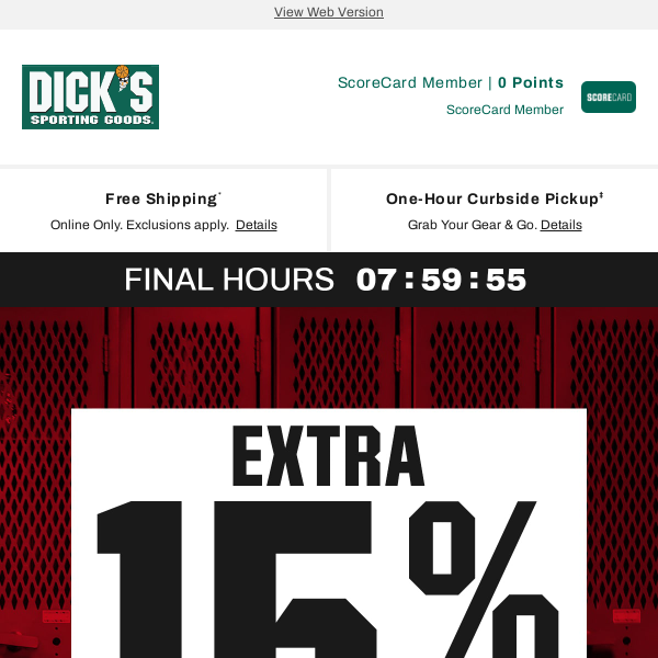 There's an extra 15% off select clearance - it's the final countdown!