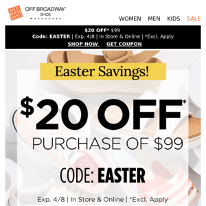 $20 OFF to make Easter weekend a little sweeter 🐰