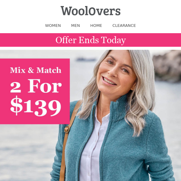 ENDS TODAY | 2 For $139 Pure Wool & Lambswool