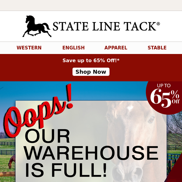 Saddle Up These Savings! Up to 65% Off