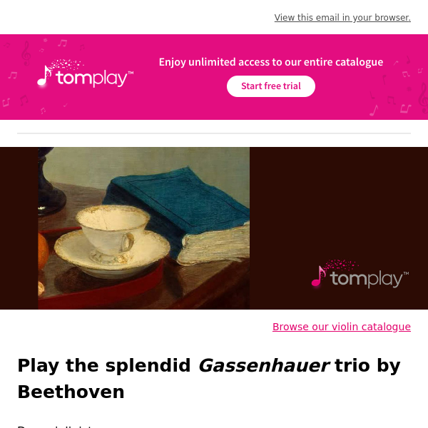 🎻 New sheet music: Play a splendid trio by Beethoven