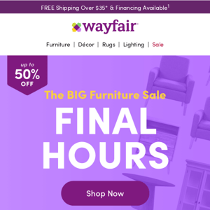 COFFEE & COCKTAIL TABLES ⏰ FINAL HOURS ⏰ The BIG Furniture Sale >> 