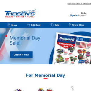 Memorial Day Sale Starts Now!