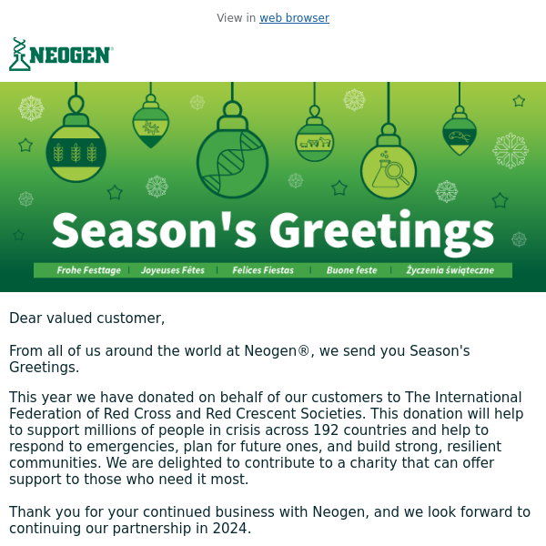 Season's Greetings from Neogen