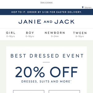 This rarely happens: 20% off luxe dresses & suits