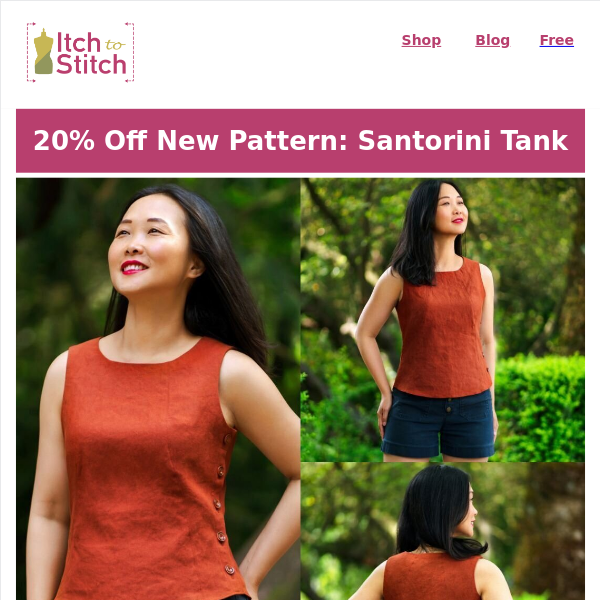 Introducing the Stunning Santorini Tank Sewing Pattern