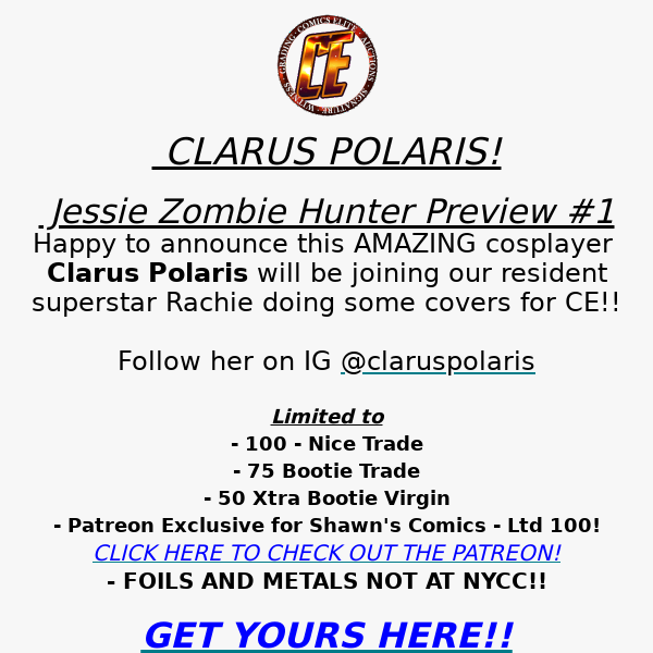 NYCC CLARUS POLARUS PRESALE LIVE!