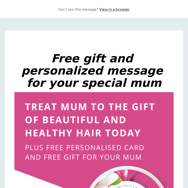 FREE gift and personalized message for your special mum!