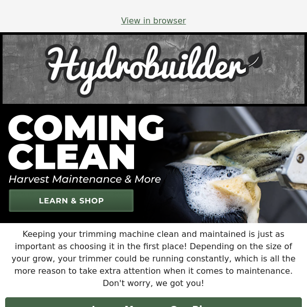 Boost Your Harvest Efficiency with Proper Trimming Machine Care at Hydrobuilder.com 🌿🛠️