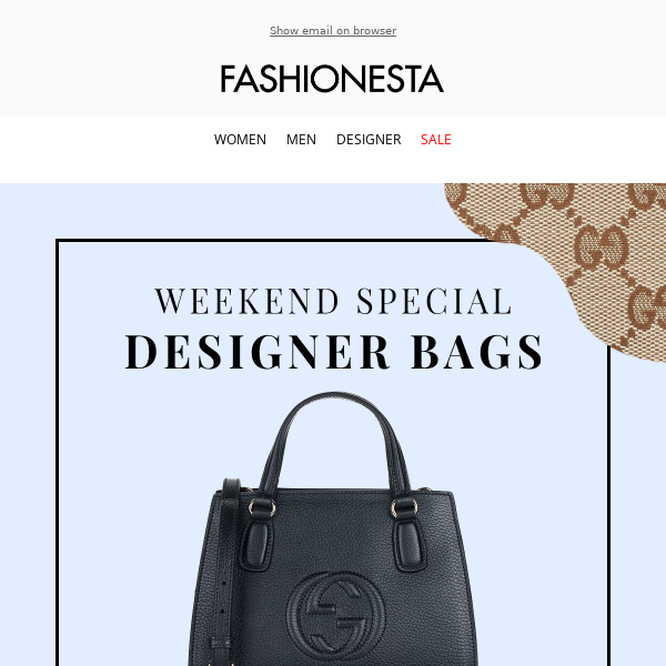 10% extra discount on exclusive designer bags | Enjoy our weekend special -  Fashionesta