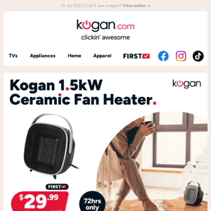 A portable fan heater for less than $30? 😮 Hurry, 72hrs only!