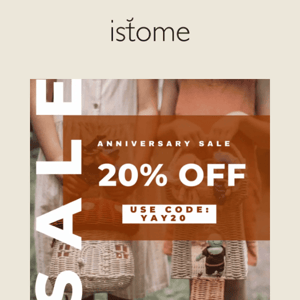 20% off Anniversary Sale ends tomorrow! 🌟