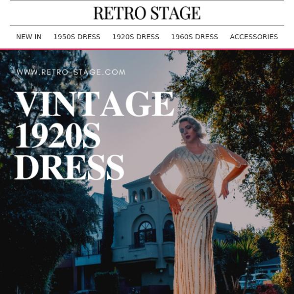 Take a second look of 1920 dress & accessories!