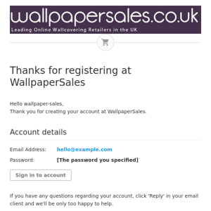 Thanks for registering at WallpaperSales