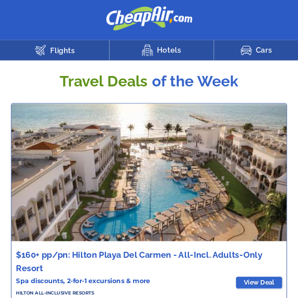 $160+ // Playa del Carmen All-Inclusive Resort
