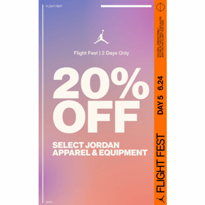 20% off our latest Jordan apparel 💫