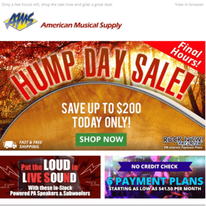 SALE ENDS SOON: Don't Miss Your Chance to Shop the Hump Day Sale!