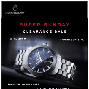Super Sunday CLEARANCE Sale- Limited QTY Available