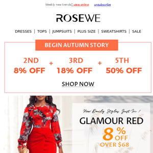 GLAMOUR RED!!! New Daily Styles Just In!