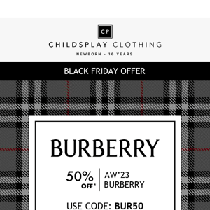 Burberry 50% OFF | 24 Hours Only | Black Friday offer