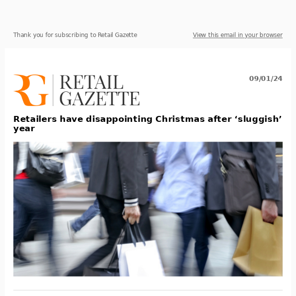 Retailers have disappointing Christmas after ‘sluggish’ year