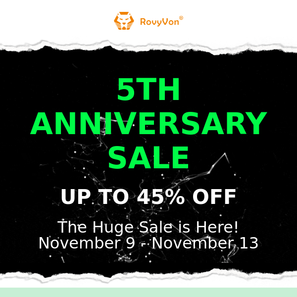Anniversary sale up to 45% Off