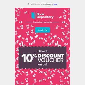10% Discount Voucher on All Books - Just for you ❤️