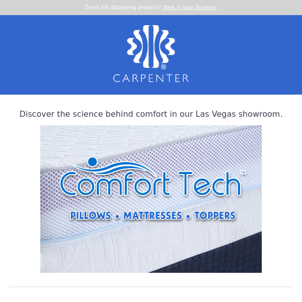 Carpenter's unveiling a NEW Collection: Comfort Tech