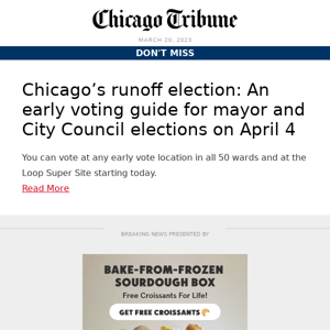 Early voting starts today in Chicago’s runoff election. Here's what to know.
