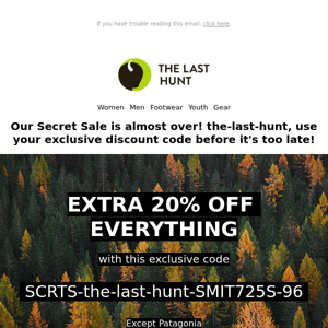 The Last Hunt, hours left before your exclusive discount code expires!