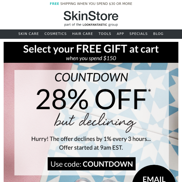 Hurry! 28% off now... but declining ⏰