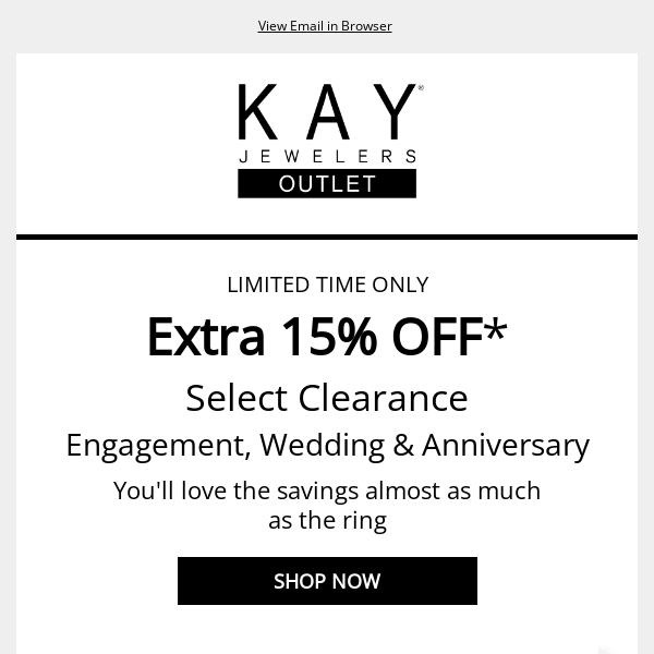 15% OFF Engagement & Wedding Jewelry — for a limited time!