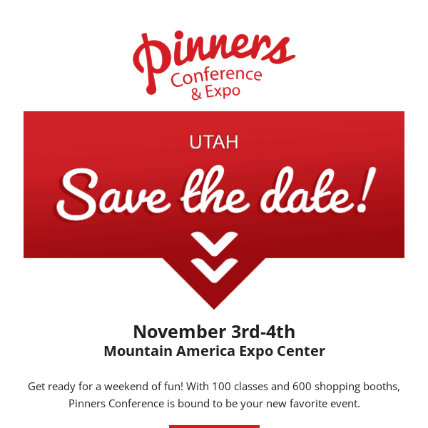 Save the date! Pinners is November 3rd & 4th! 📍