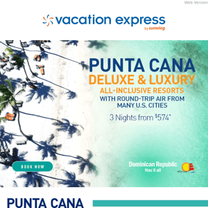 3Nt All-Inclusive Escapes to Punta Cana from $574 w/Round-Trip Air