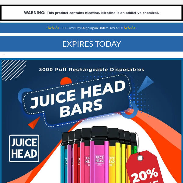 ⏰20% OFF Juice Head Bars - Expires Today