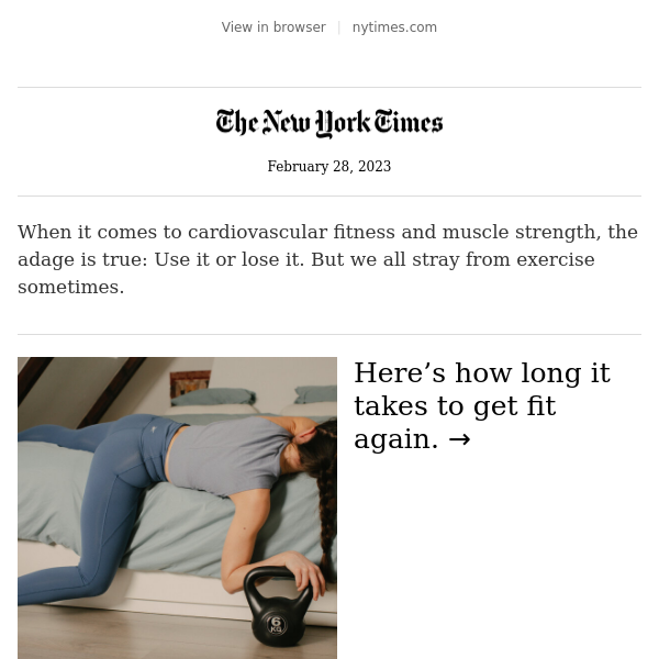 How to Start Working Out Again - The New York Times