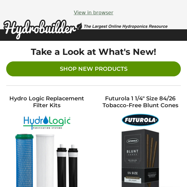 NEW From Hydrobuilder.com 💪 Filters, Cones, & More