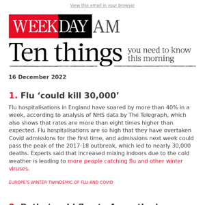 Flu ‘could kill 30,000’