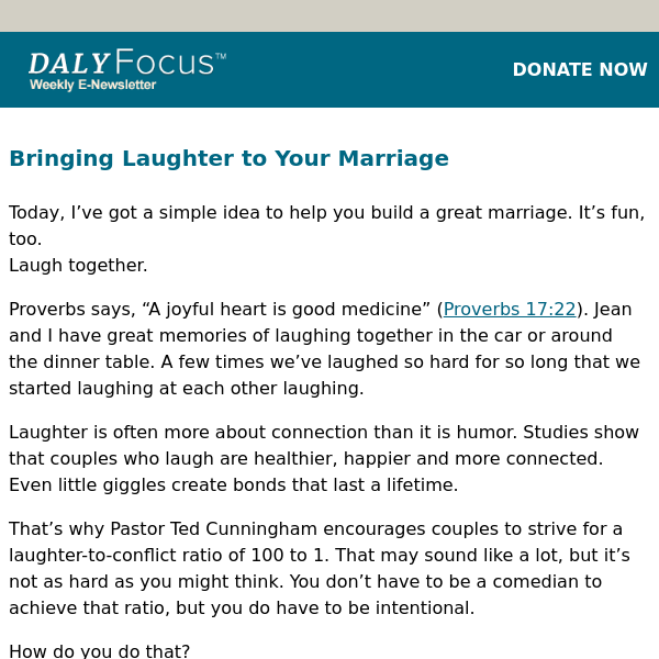 Bringing Laughter to Your Marriage