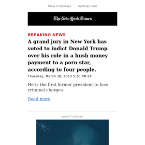 Breaking News: Grand jury votes to indict Donald Trump in New York