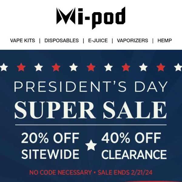 Last Chance to Save! President's Day Sale Ends Soon at Mipod Online