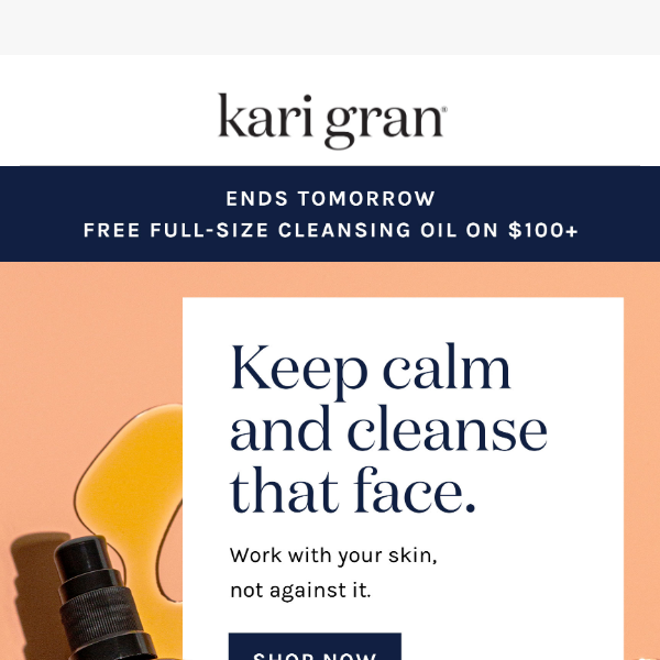 Ends Tomorrow! Free Cleansing Oil
