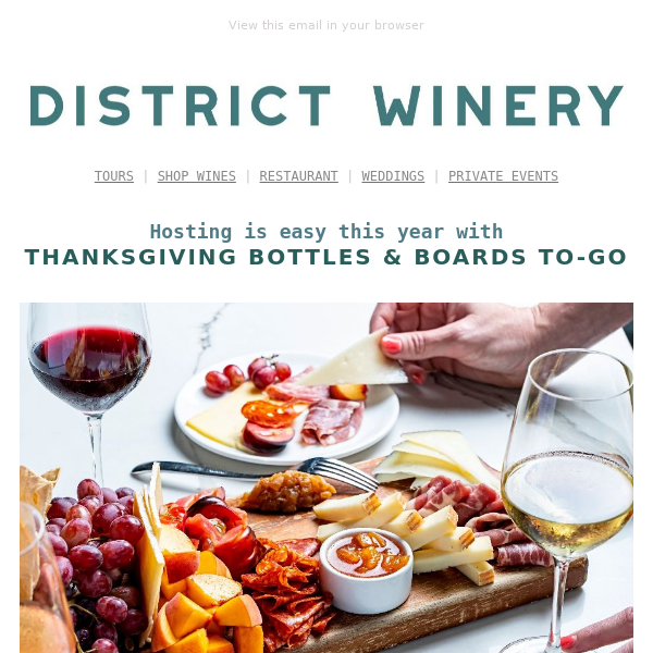 Reserve Your Thanksgiving Wine & Board To Go 🍇