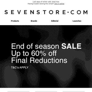 Final Reductions: End of season wrap up