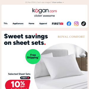 10% OFF popular sheet sets at cart