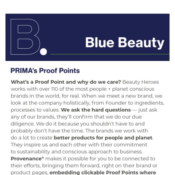 Blue Beauty: PRIMA’s Proof Points